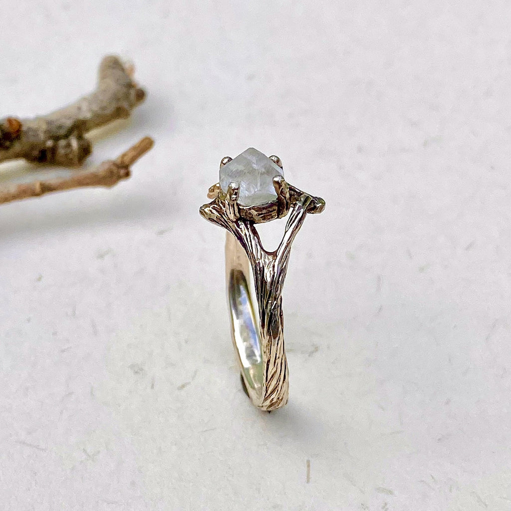 Lab-Grown Diamond 14K Gold Twig Ring