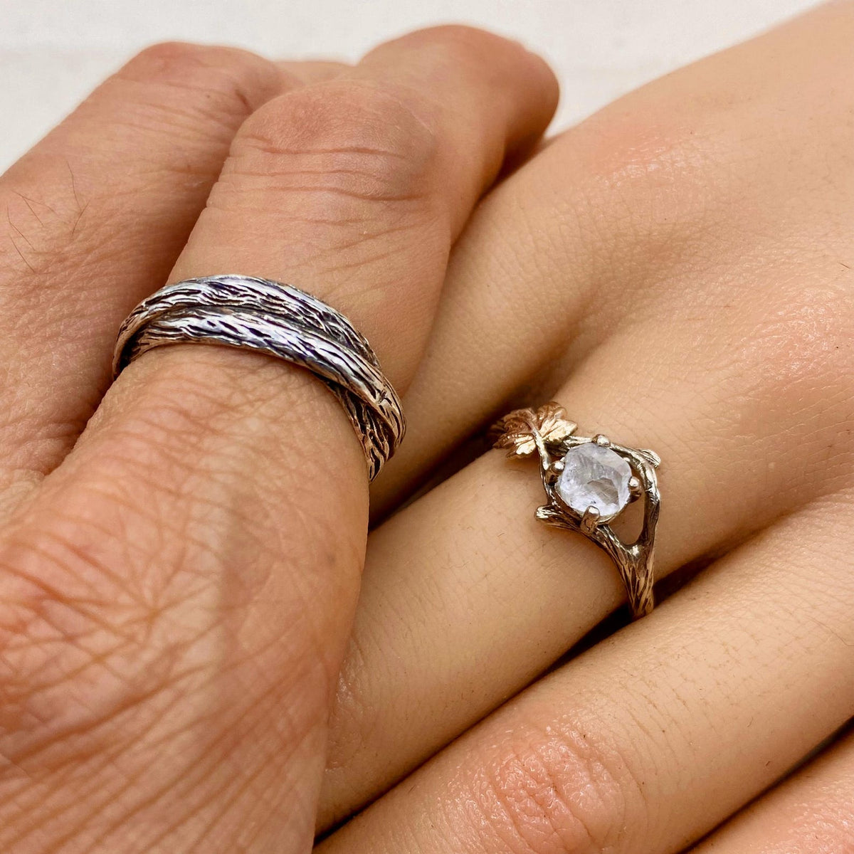 Lab-Grown Diamond 14K Gold Twig Ring