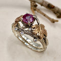 Alexandrite Sterling Silver Twig Ring Set