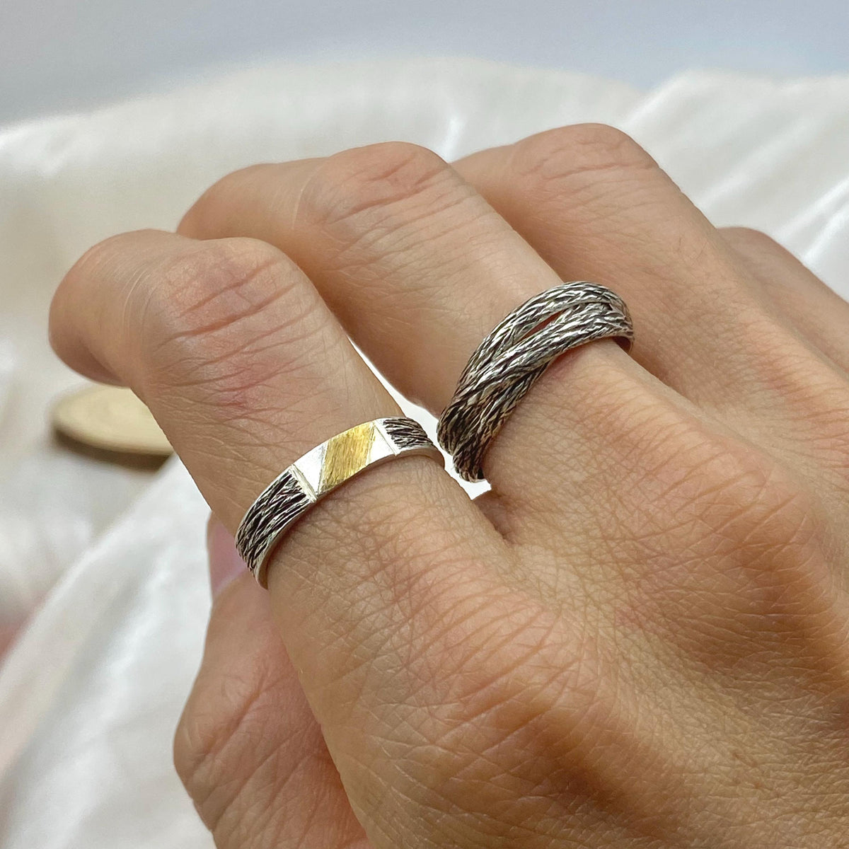 Sterling Silver Tree Bark Ring