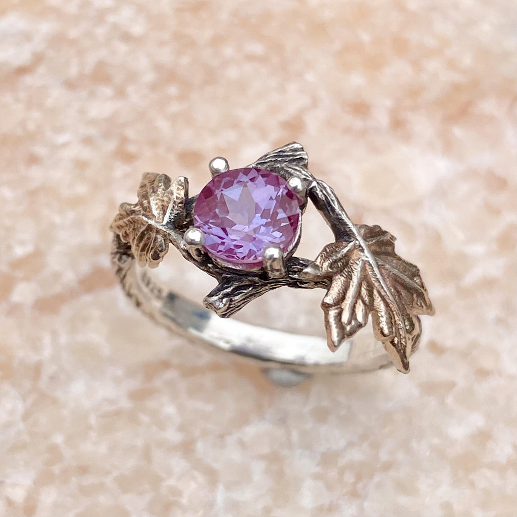 Alexandrite Sterling Silver Twig Ring