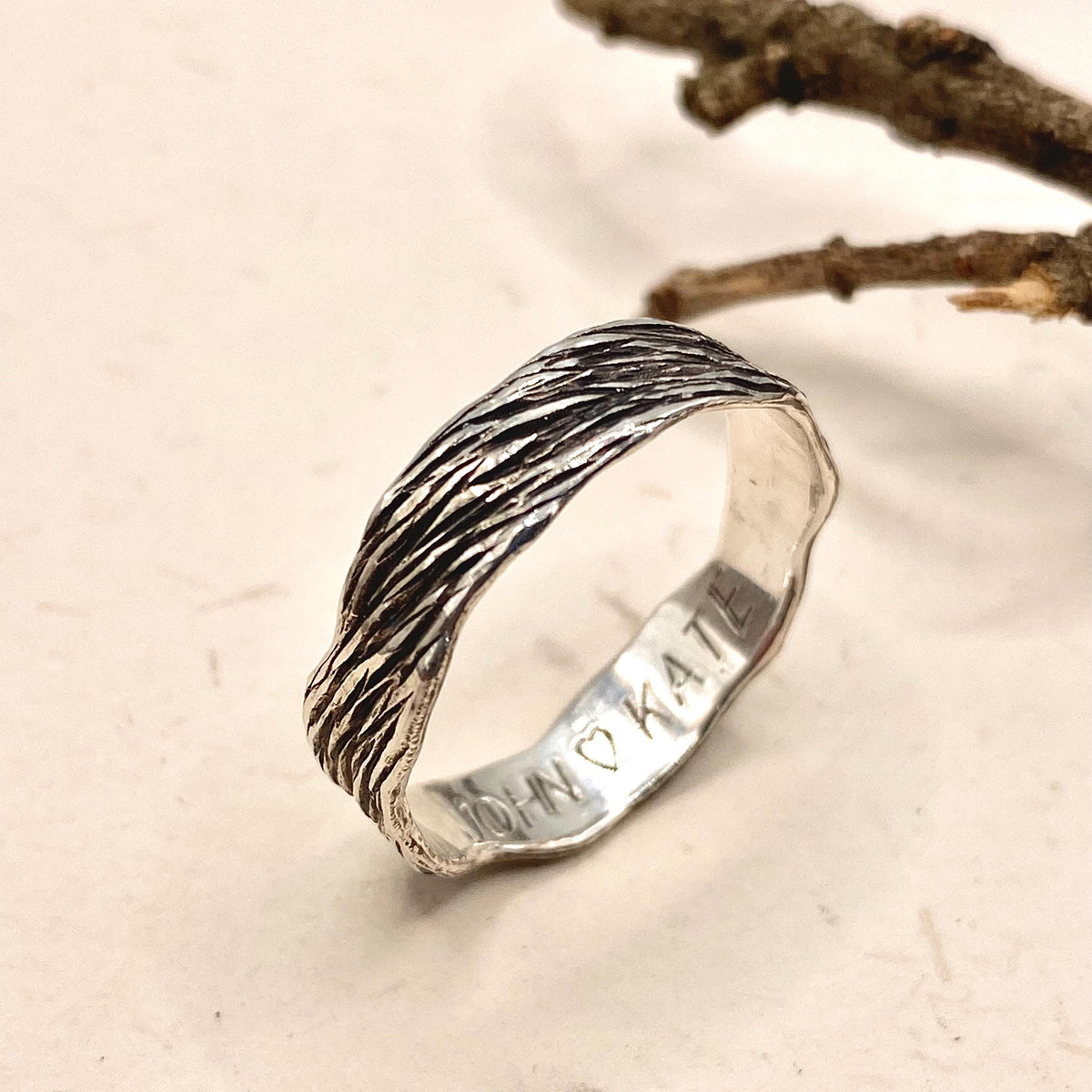 Fine Silver Twig Ring