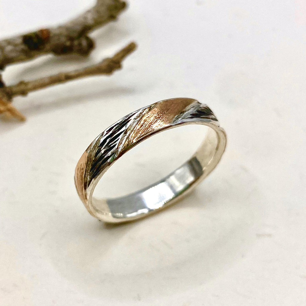 Fine Silver Tree Bark Band