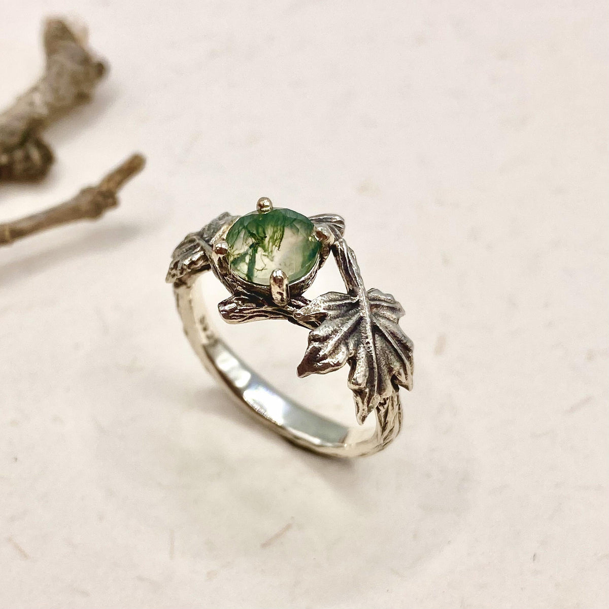 Sterling Silver Maple Leaf Ring