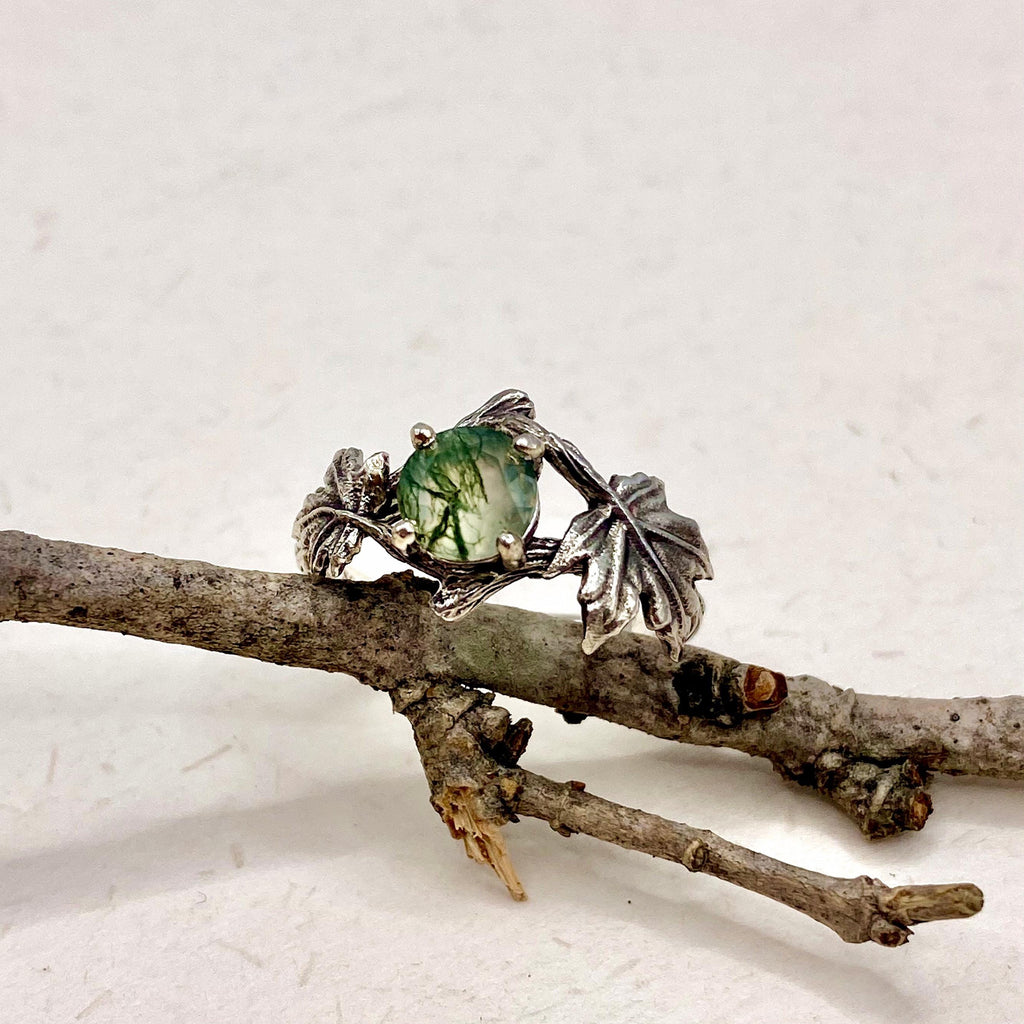 Sterling Silver Maple Leaf Ring