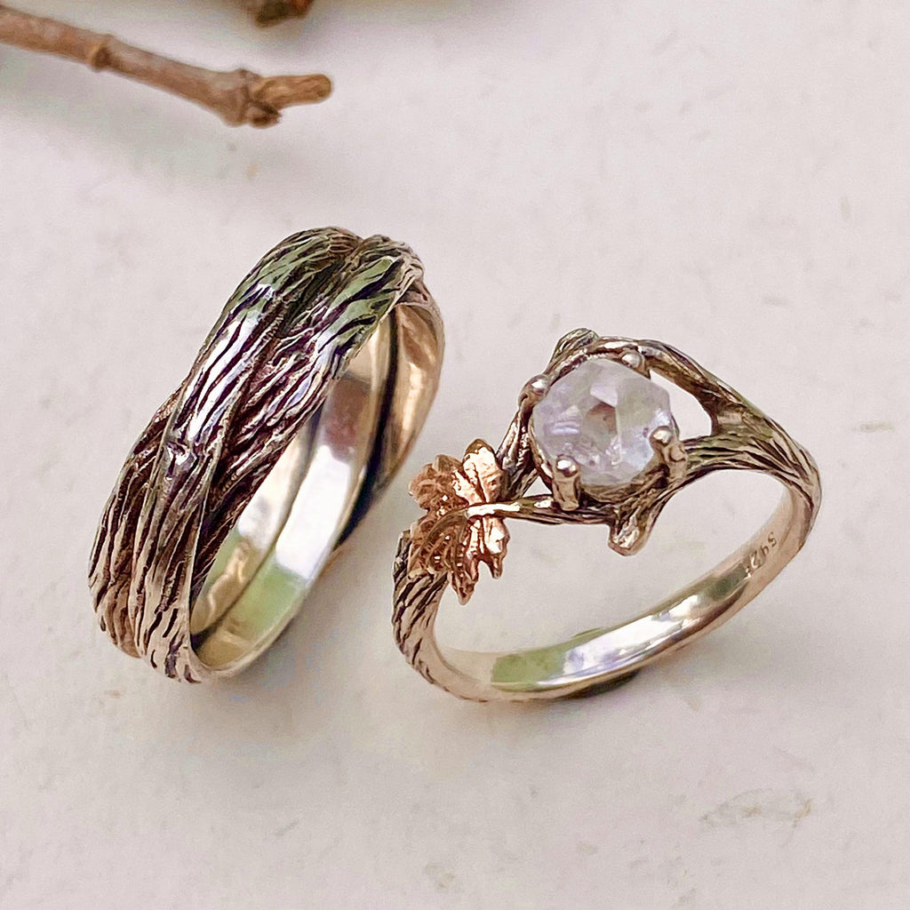 Lab-Grown Diamond 14K Gold Twig Ring
