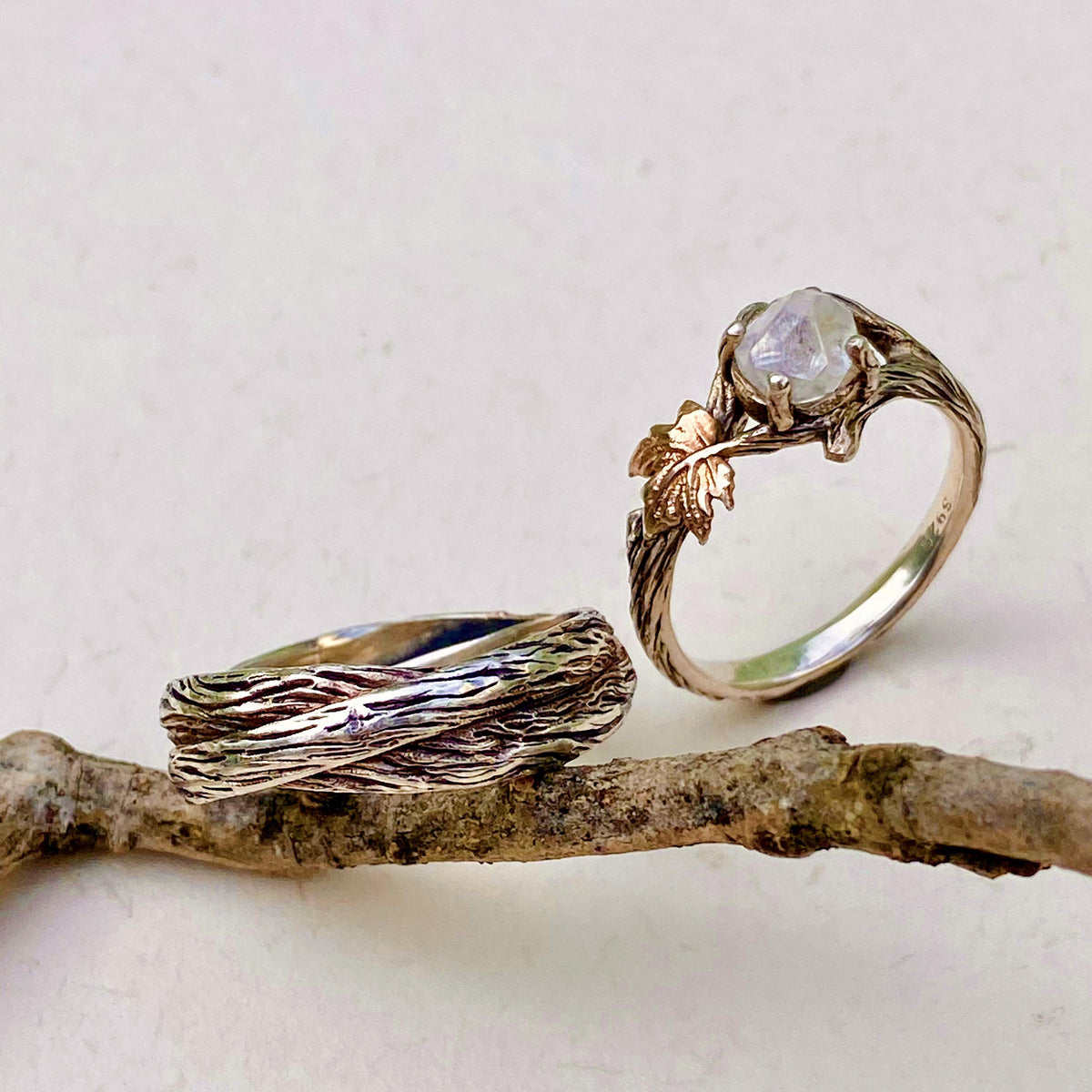 Lab-Grown Diamond 14K Gold Twig Ring