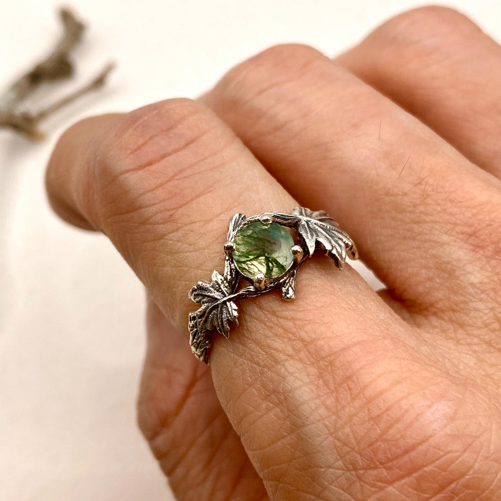 Sterling Silver Maple Leaf Ring