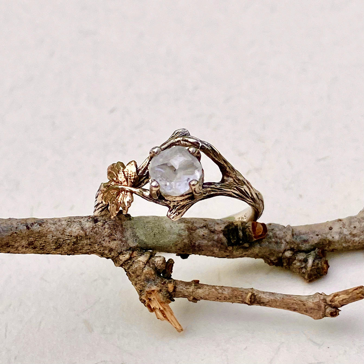 Lab-Grown Diamond 14K Gold Twig Ring