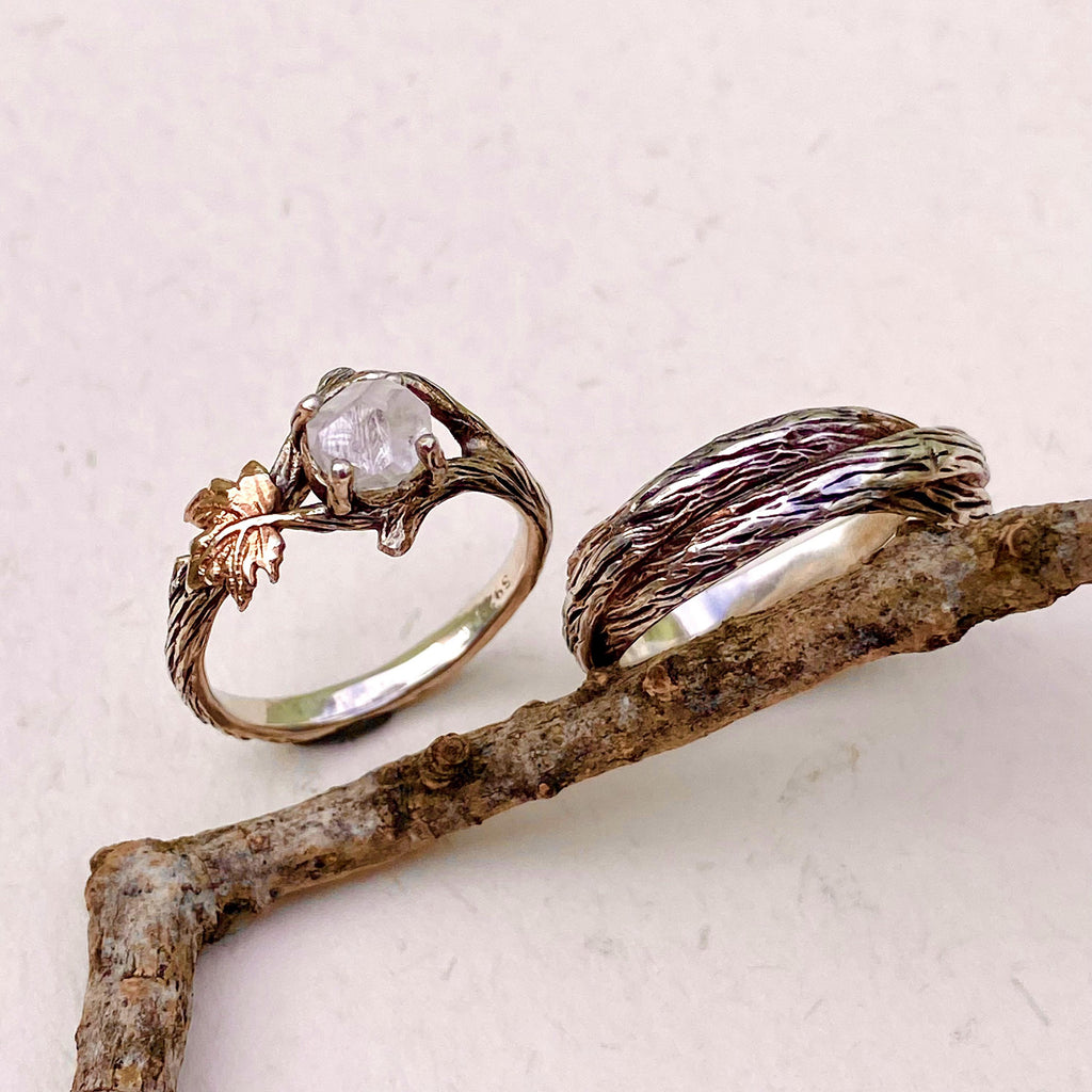 Lab-Grown Diamond 14K Gold Twig Ring