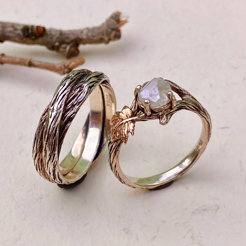 Lab-Grown Diamond 14K Gold Twig Ring