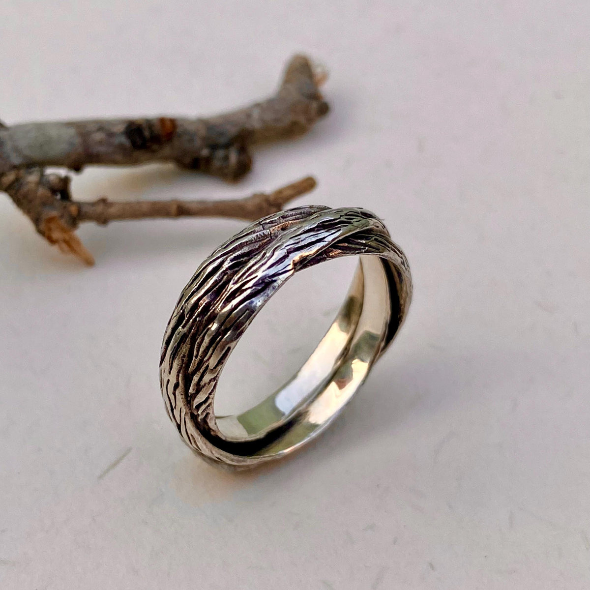 Paraiba Sterling Silver Maple Leaf Ring Set