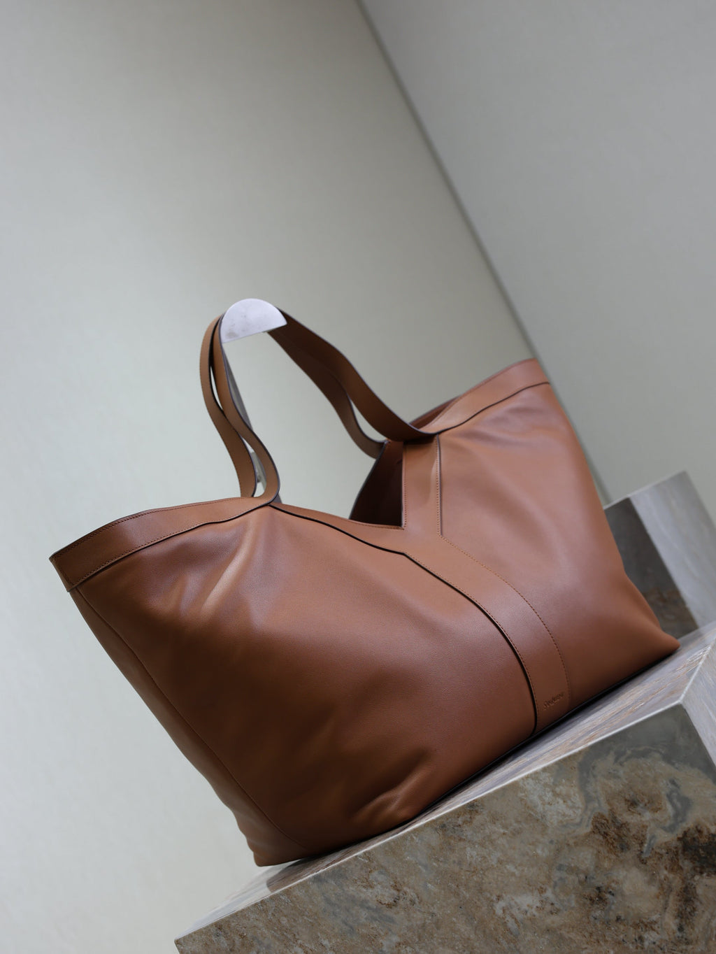 Y Tote Bag Brown Cowhide