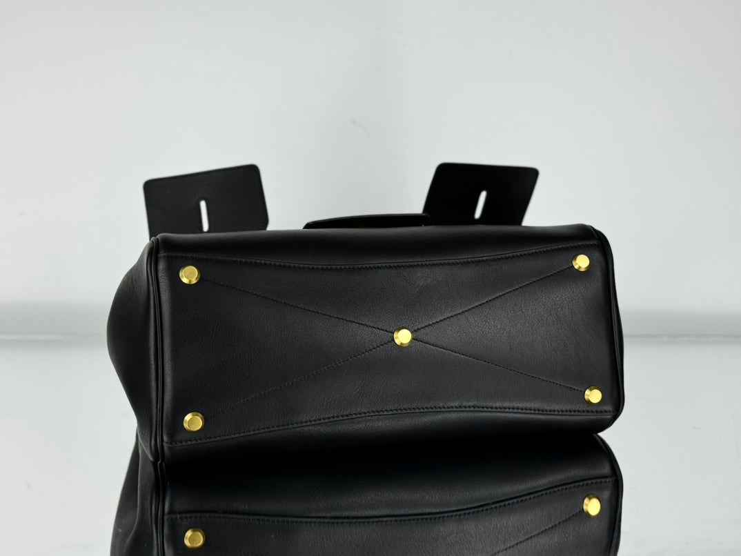 BEL AIR CARRY ALL BAG 29 IN BLACK NAPPA LAMBSKIN GOLD HARDWARE