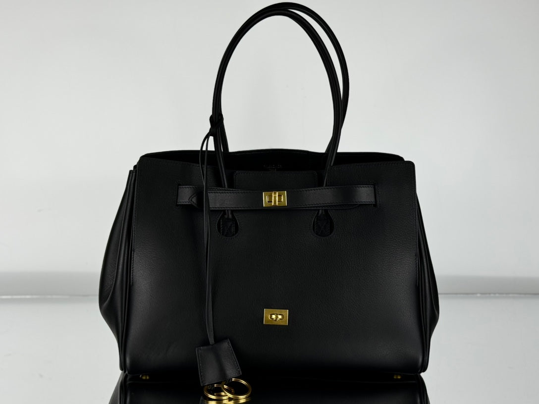 BEL AIR CARRY ALL BAG 29 IN BLACK NAPPA LAMBSKIN GOLD HARDWARE