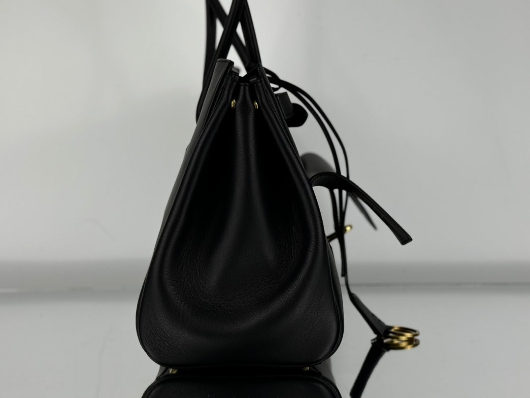 BEL AIR CARRY ALL BAG 29 IN BLACK NAPPA LAMBSKIN GOLD HARDWARE
