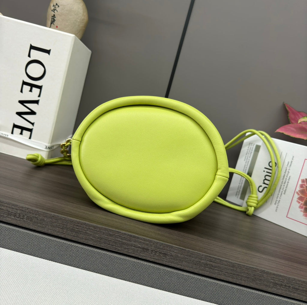 Loewe Flamenco Purse Bucket 32 Lime Lambskin Ghw