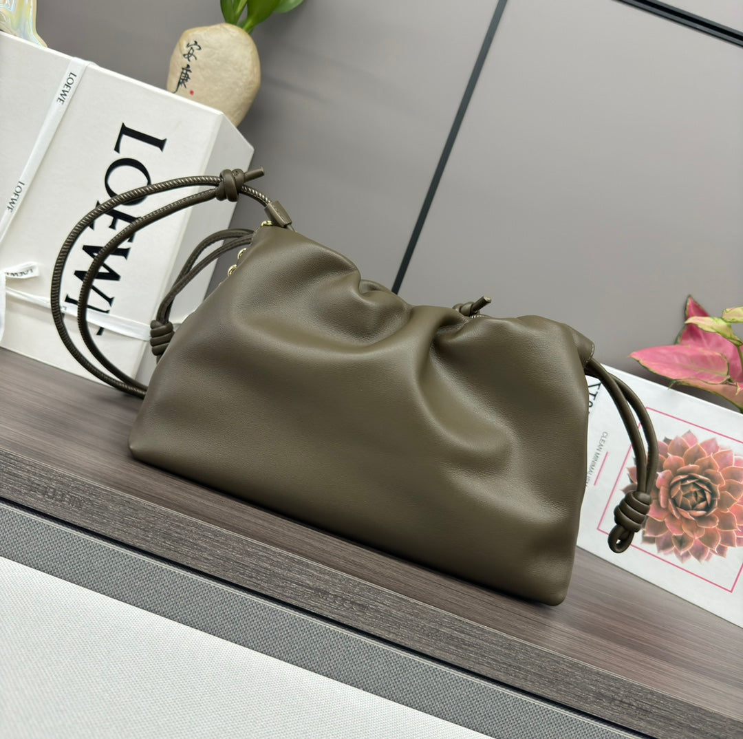 Loewe Flamenco Purse 30 Olive Lambskin Ghw