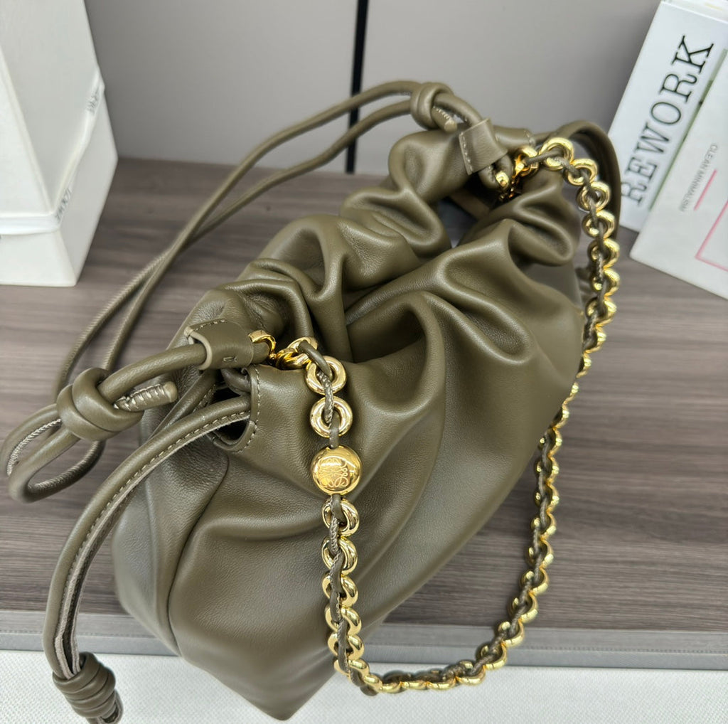 Loewe Flamenco Purse 30 Olive Lambskin Ghw
