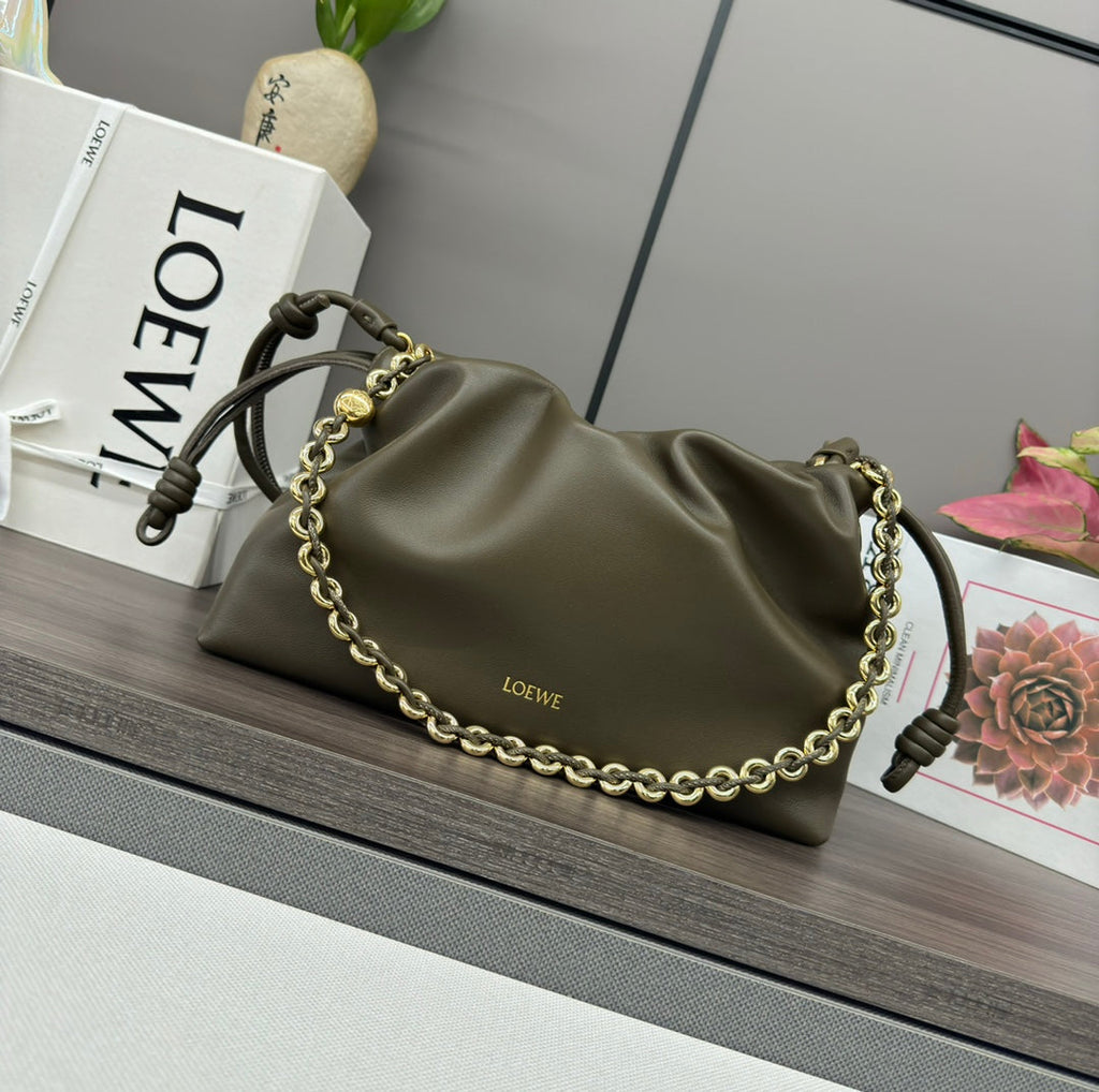 Loewe Flamenco Purse 30 Olive Lambskin Ghw