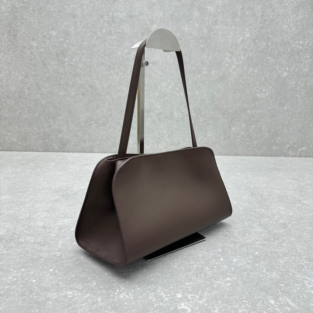 The Row 2025 Peggy Clutch 28cm Chocolate Leather