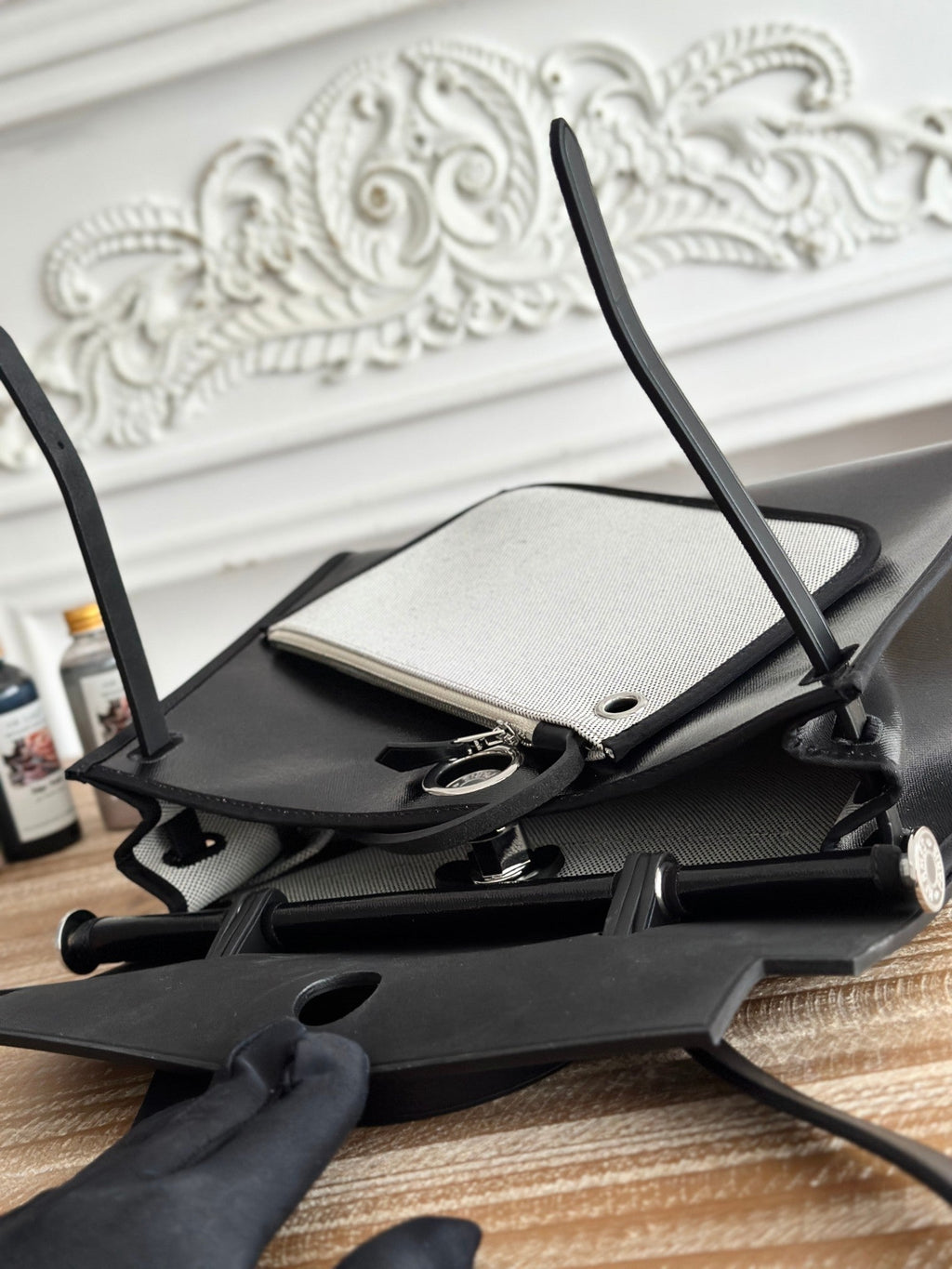 ZIP CABINE 31 BAG IN BLACK CALFSKIN