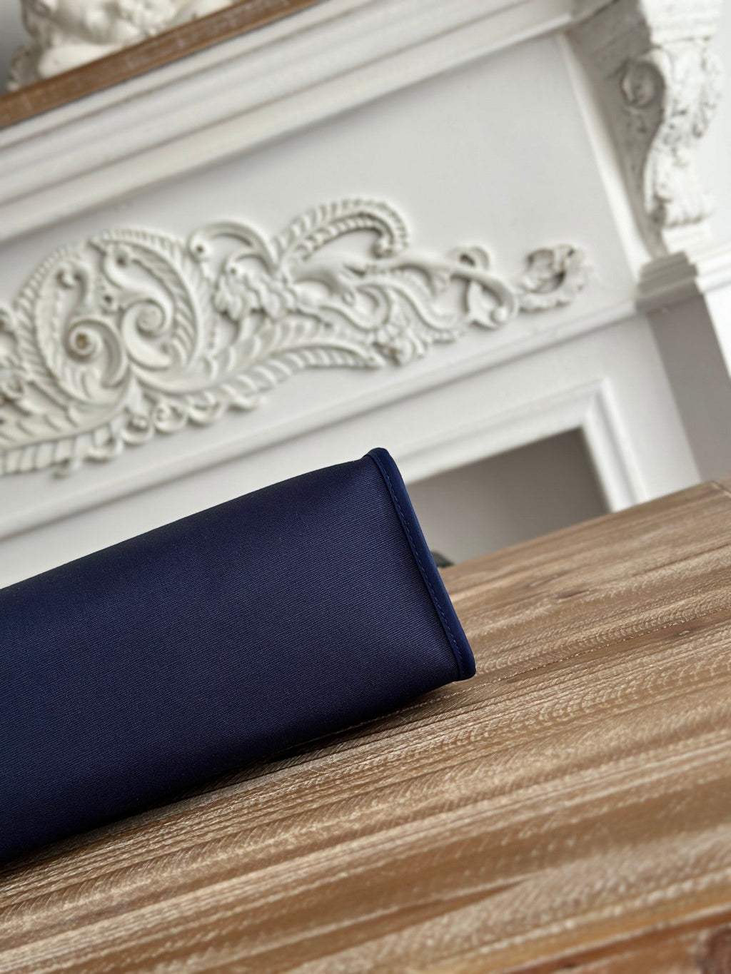 ZIP CABINE 31 BAG IN NAVY BLUE CANVAS AND BLACK CALFSKIN