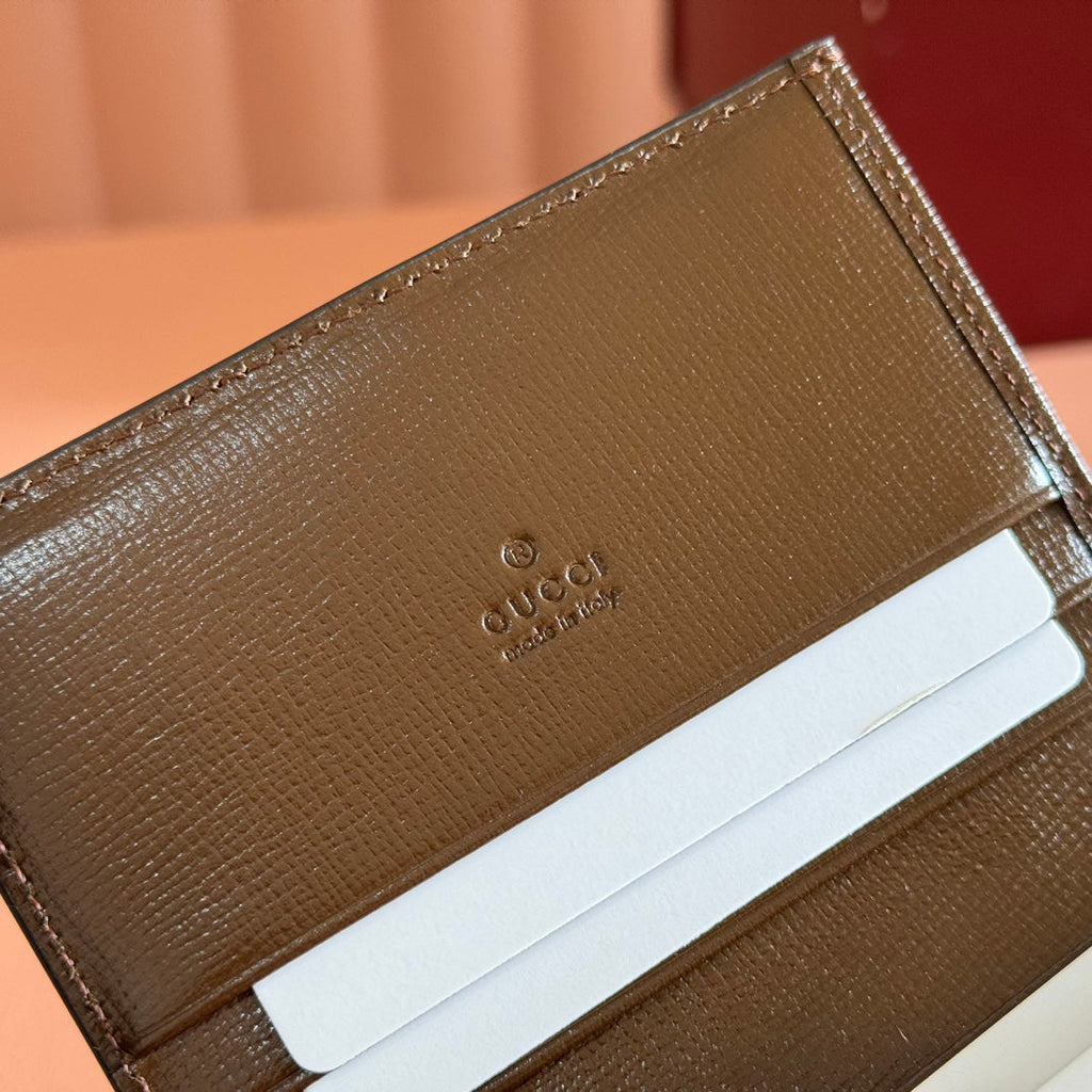 Gucci Jackie Wallet Ebony Brown Canvas Leather 255171