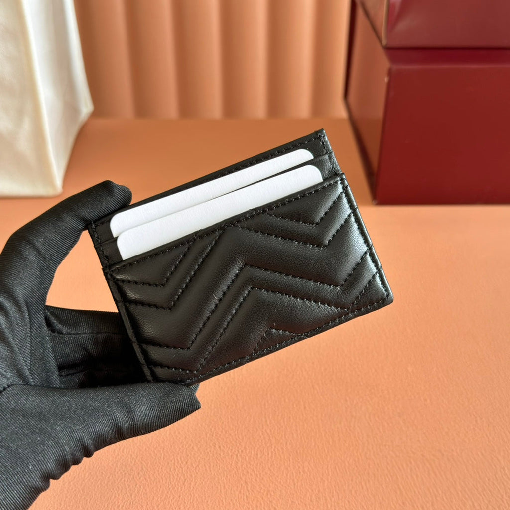 Gucci Marmont Card Wallet Black Calfskin 254958