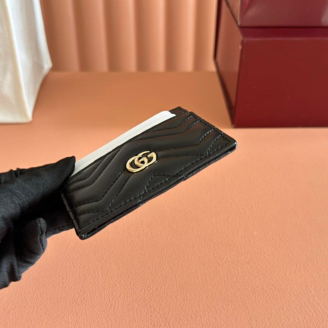 Gucci Marmont Card Wallet Black Calfskin 254958