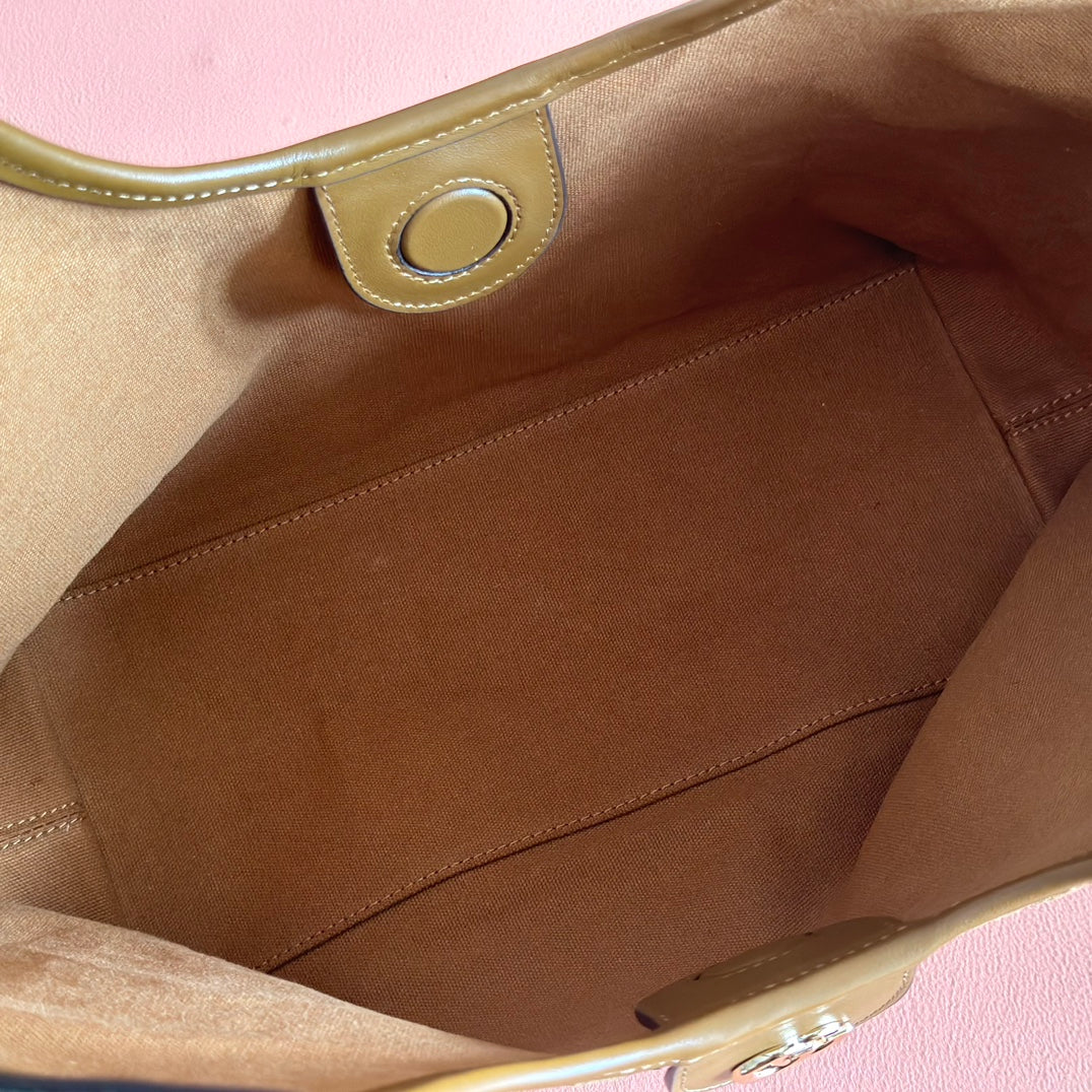 GG 2025 Giglio SmallTote Bag 25cm Brown Red Suede Canvas 273271