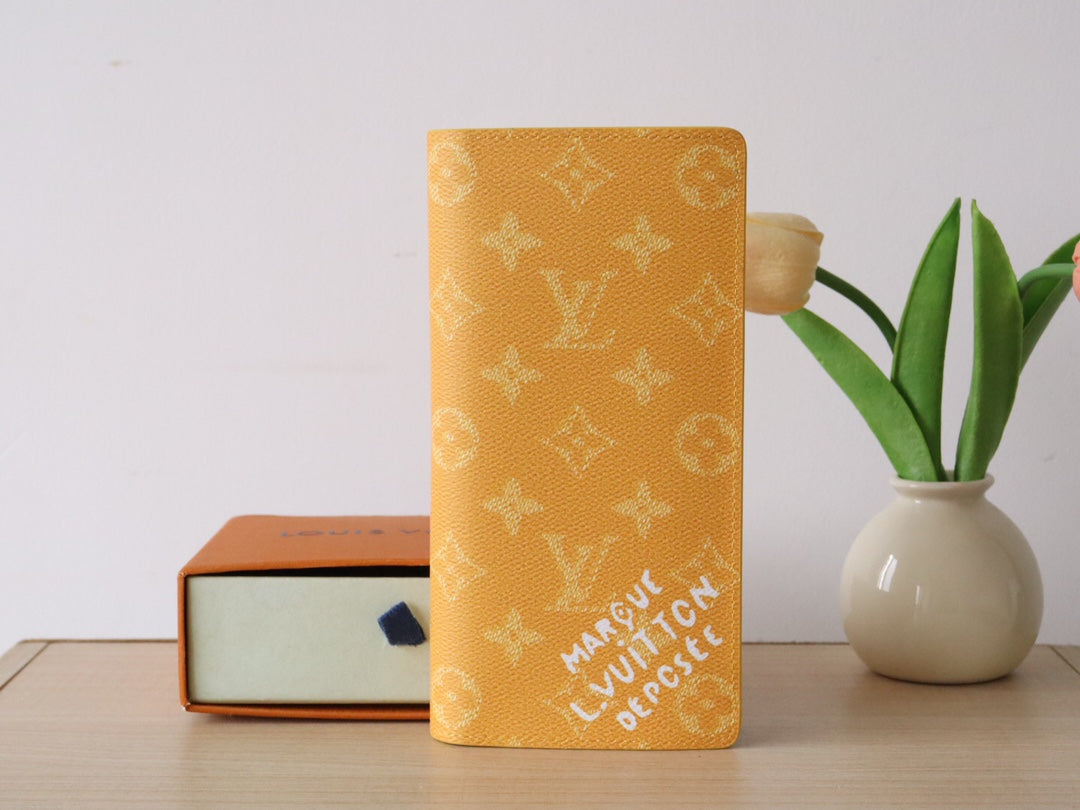 LV Brazza Wallet Yellow Monogram Heritage Canvas 224172