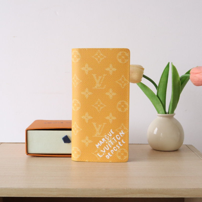 LV Brazza Wallet Yellow Monogram Heritage Canvas 224172
