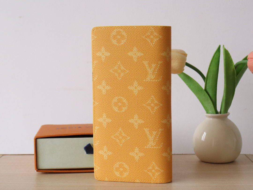 LV Brazza Wallet Yellow Monogram Heritage Canvas 224172
