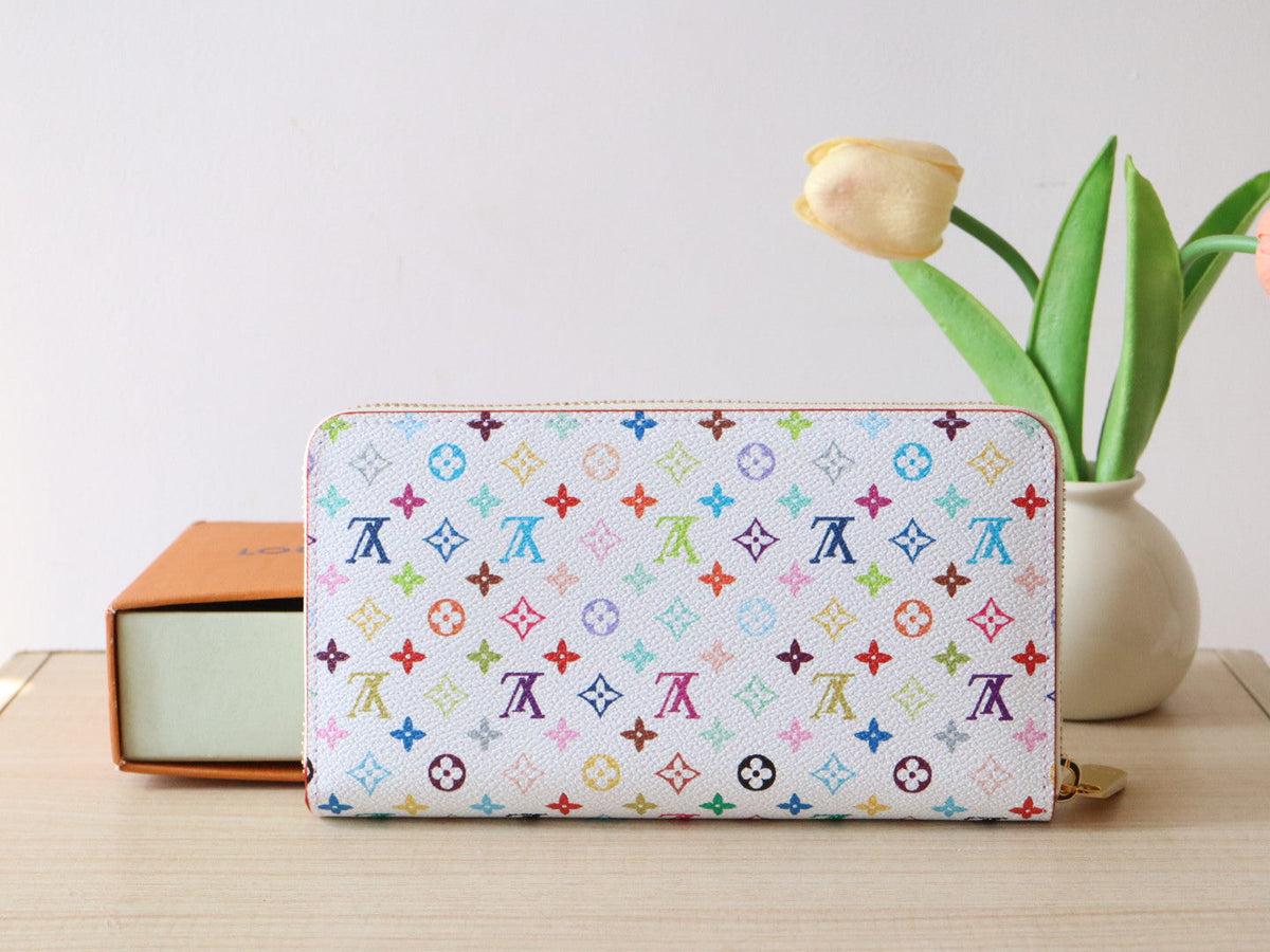 ZIPPY WALLET 19 IN WHITE MIX COLORFUL CALFSKIN
