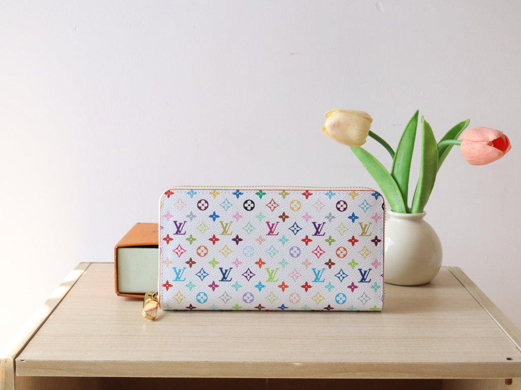ZIPPY WALLET 19 IN WHITE MIX COLORFUL CALFSKIN