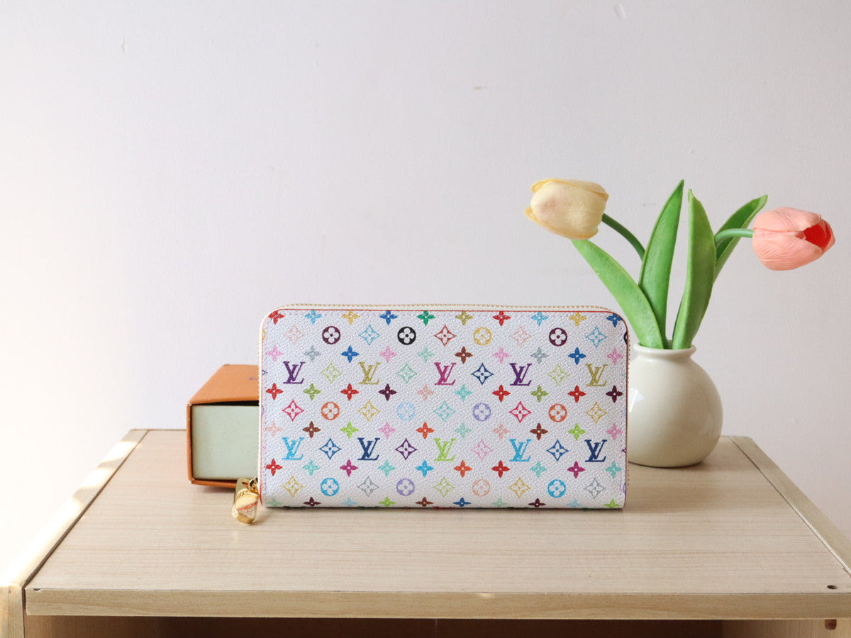 ZIPPY WALLET 19 IN WHITE MIX COLORFUL CALFSKIN