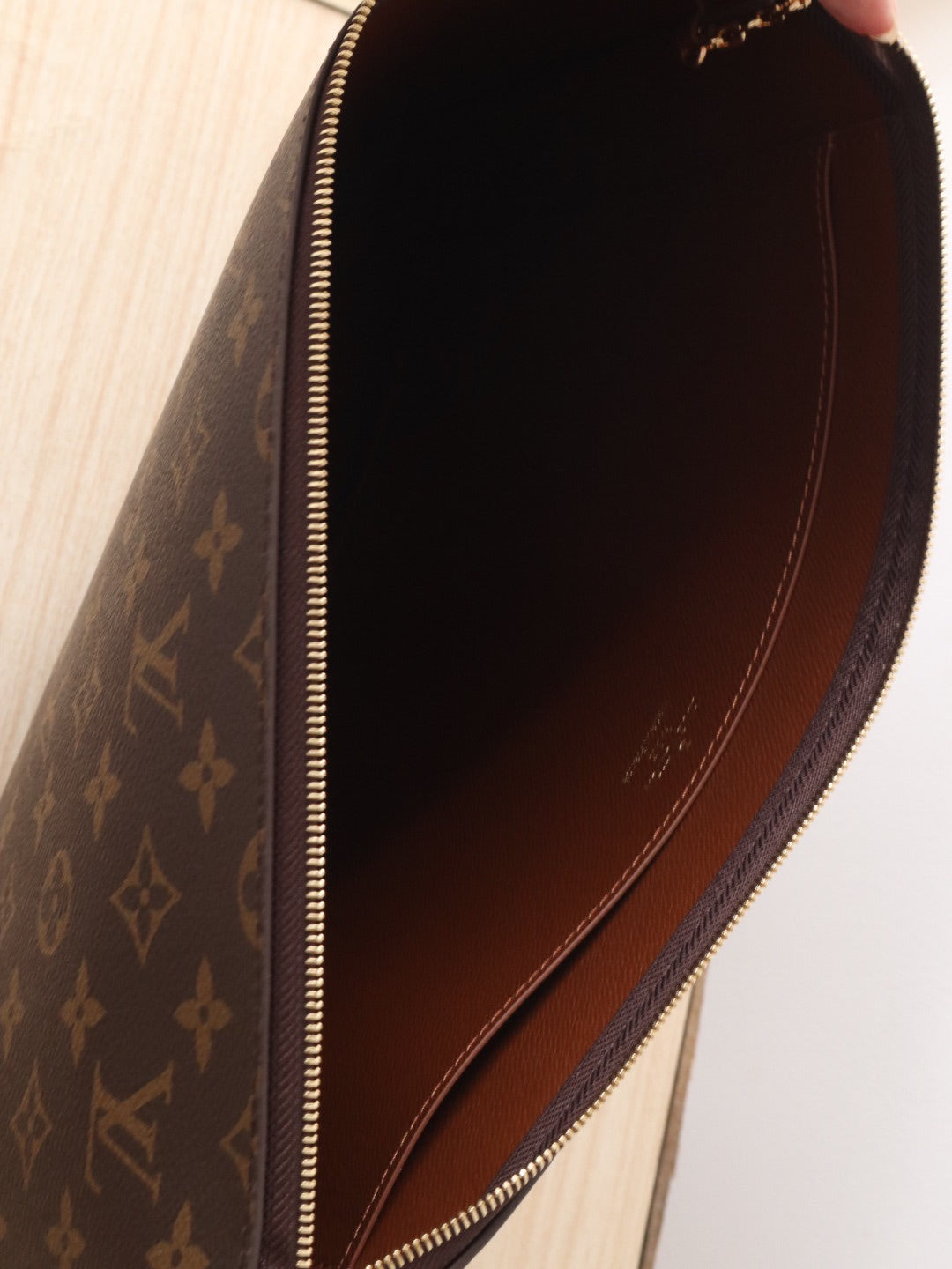 LV Pochette Clés 33cm Brown Monogram Canvas GHW