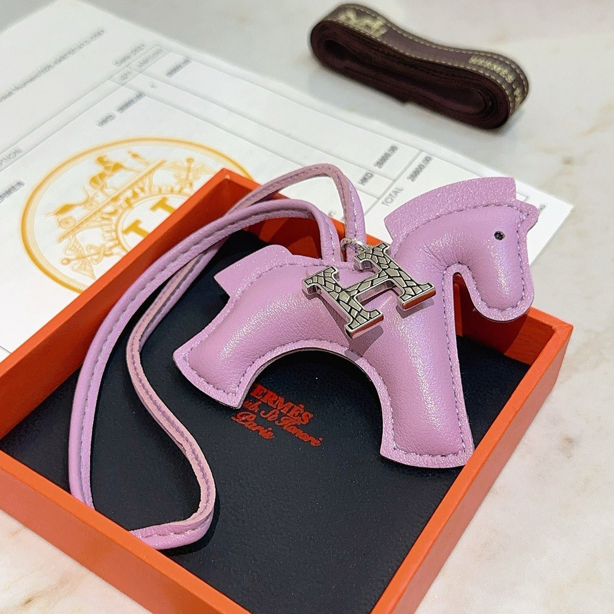 HM Rodeo Horse Bag Charm In Purple Leather