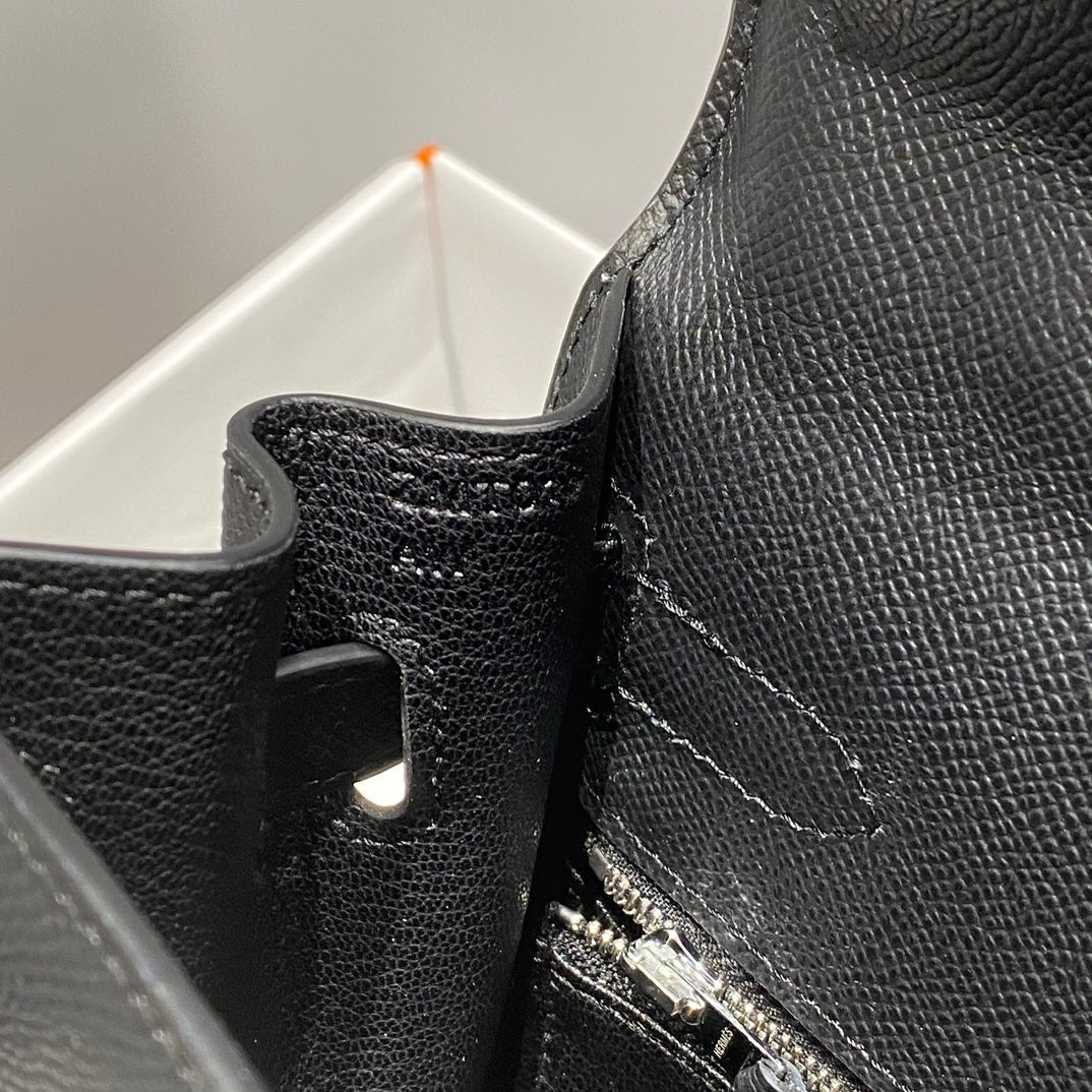 Hermes Black Epsom Leather Kelly 32 Top Handle Bag 249758