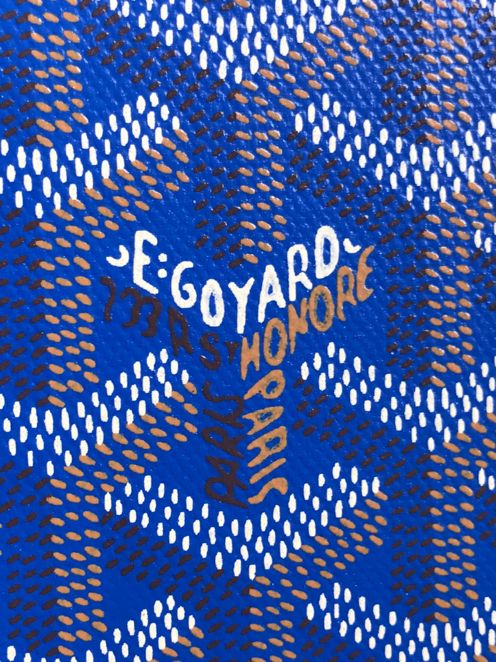 Goyard Grenelle Passport Cover 10cm Blue Canvas & Cafskin