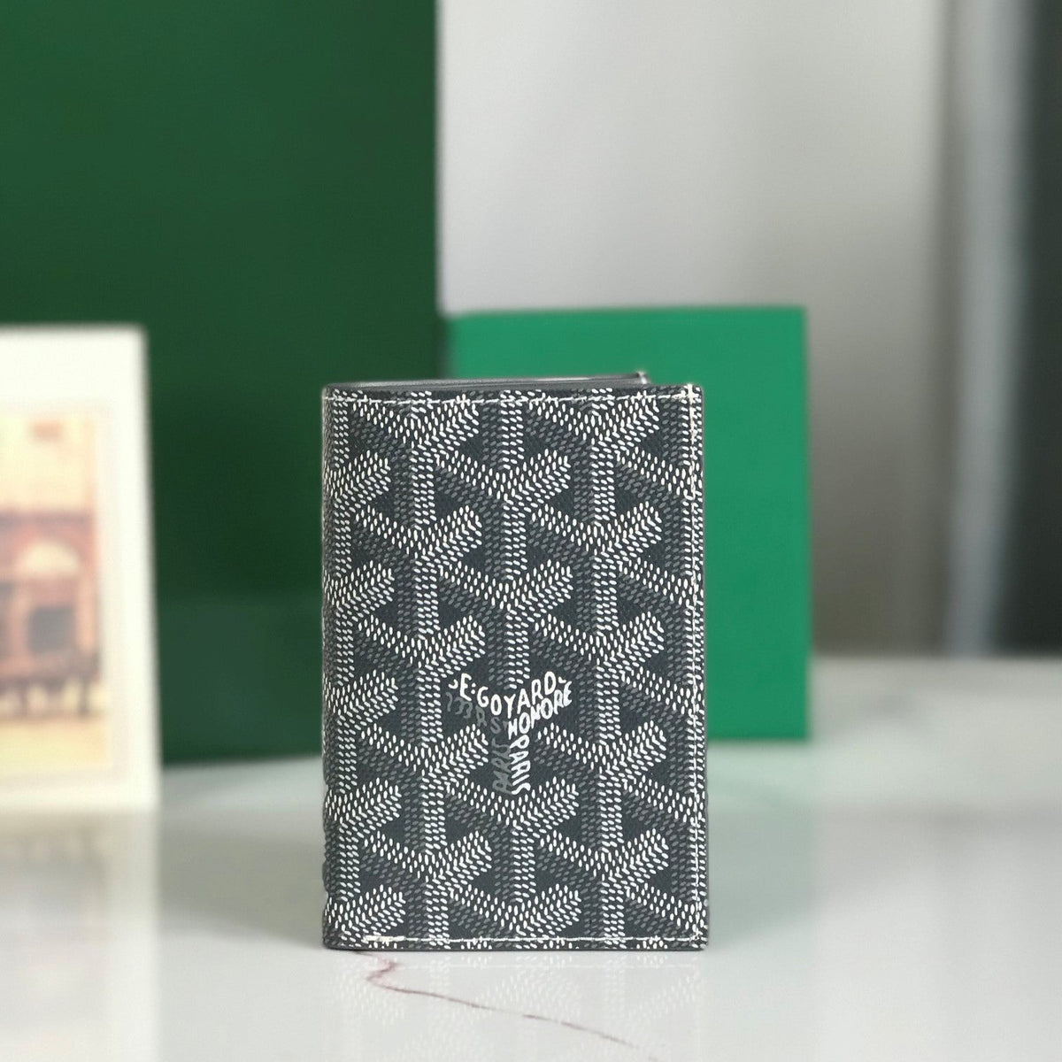 Goyard Saint-Pierre Card Wallet 11cm Grey Canvas