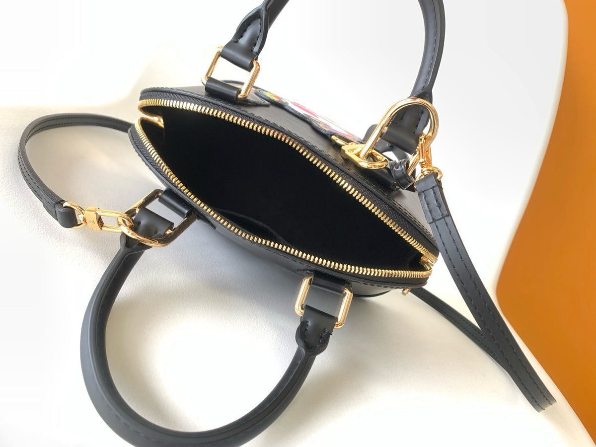 LV x TM Alma BB M13670 Handbag 23.5cm Black Epi Grained Cowhide