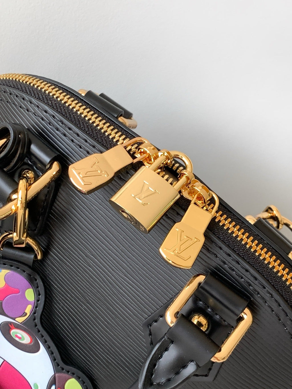 LV x TM Alma BB M13670 Handbag 23.5cm Black Epi Grained Cowhide