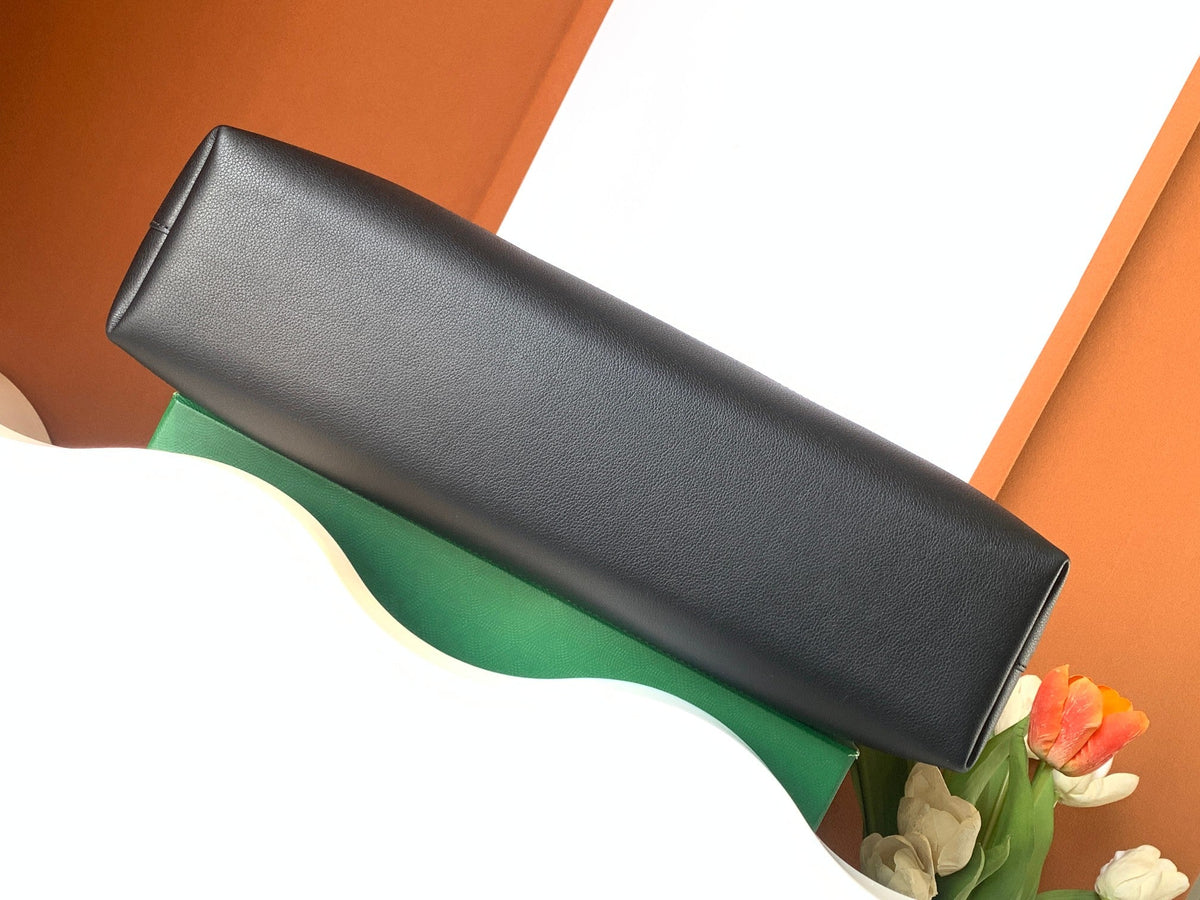 CISALPIN DOCUMENT CASE 39 IN BLACK GOYARDINE CANVAS AND CALFSKIN