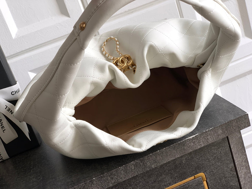 Chanel 26C Hobo Bag White Cowhide GHW 272332
