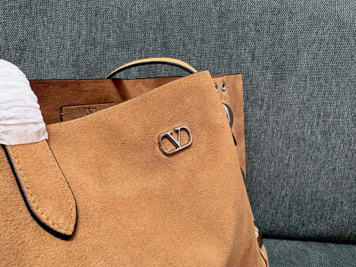 Valentino Garavani tote brown suede 555248