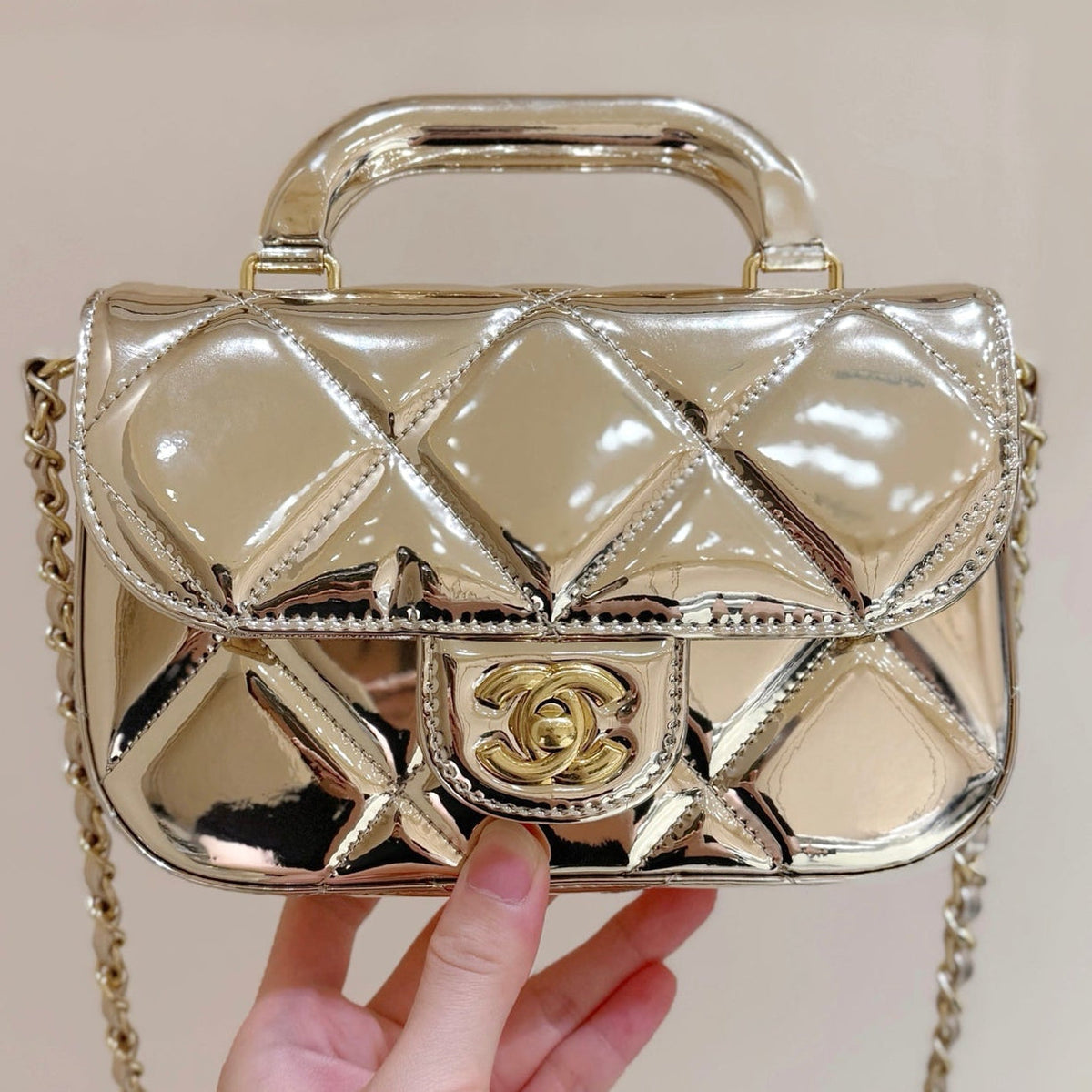 Chanel 2025 Bag Gold Shine Calfskin 345976