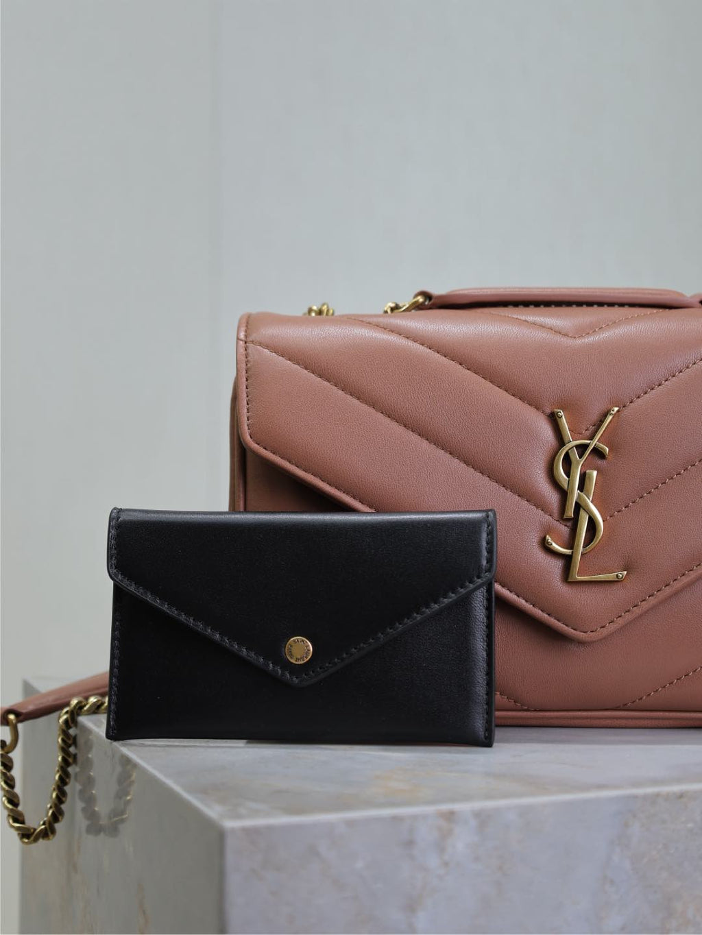 LOULOU SMALL 24 IN SALMON PINK SHEEPSKIN GOLD HARDWARE