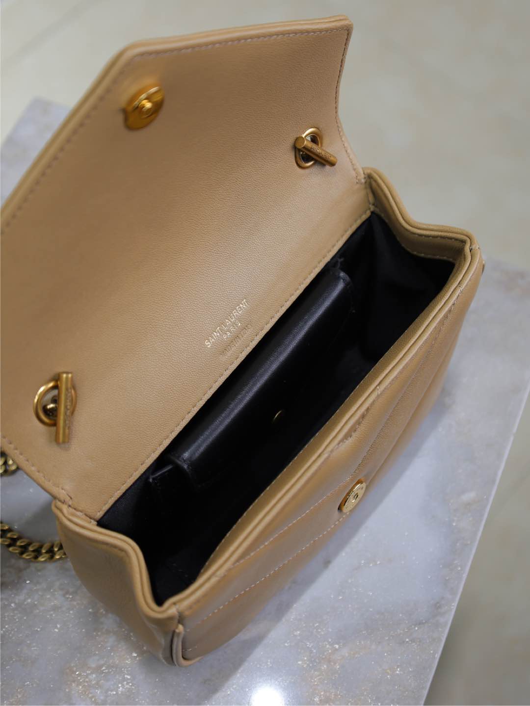 LOULOU MINI 20 IN MILK TEA SHEEPSKIN GOLD HARDWARE